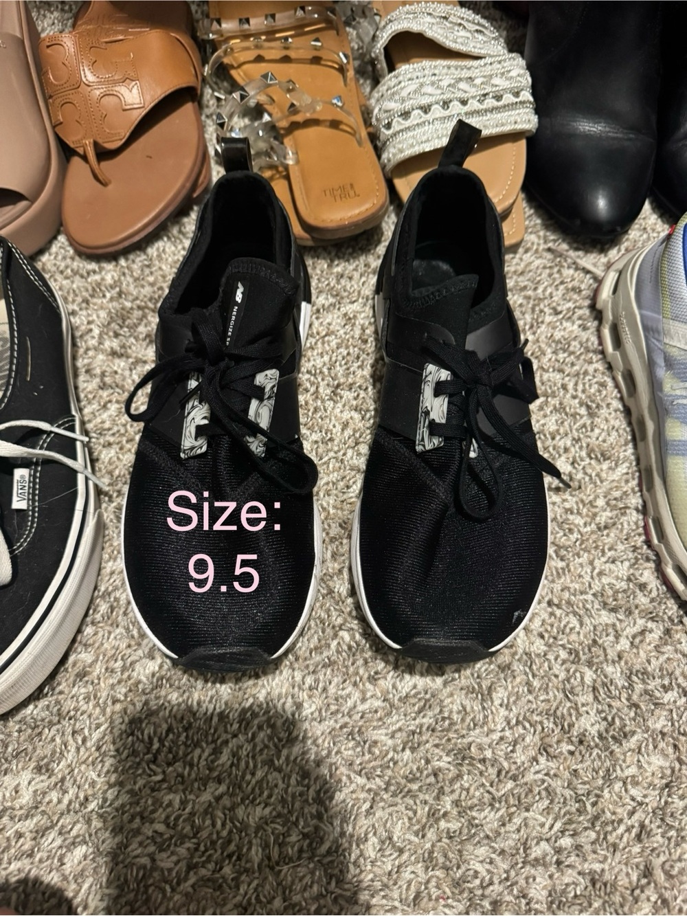 New Balance Black Athletic Sneakers with White Accents